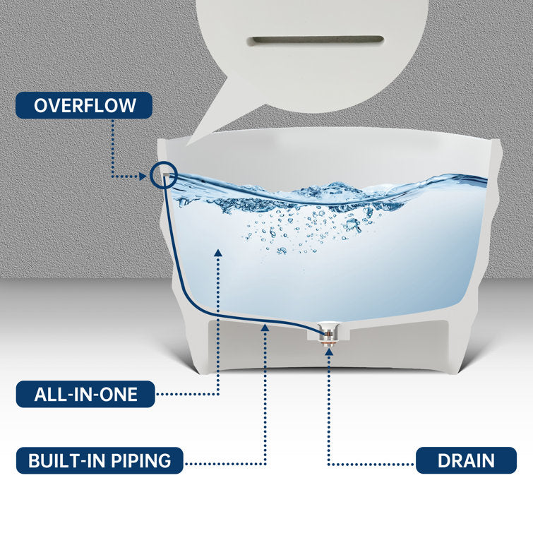 Medunjess 64'' Freestanding Tub Solid Surface Freestnanding Soaking Tub