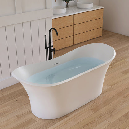 Medunjess 69'' Freestanding Bathtub Solid Surface Freestanding Soaking Tub