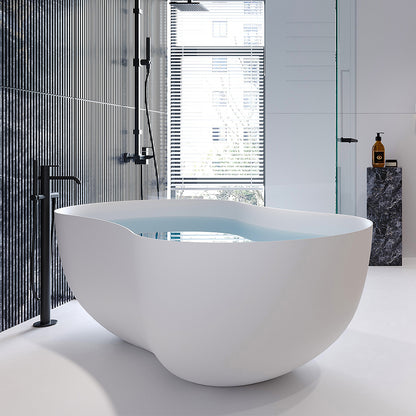 Medunjess Freestanding Bathtub Solid Surface Serenity Wave Bathtub